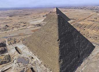 The Great Pyramid of Khufu at Giza view from the air
