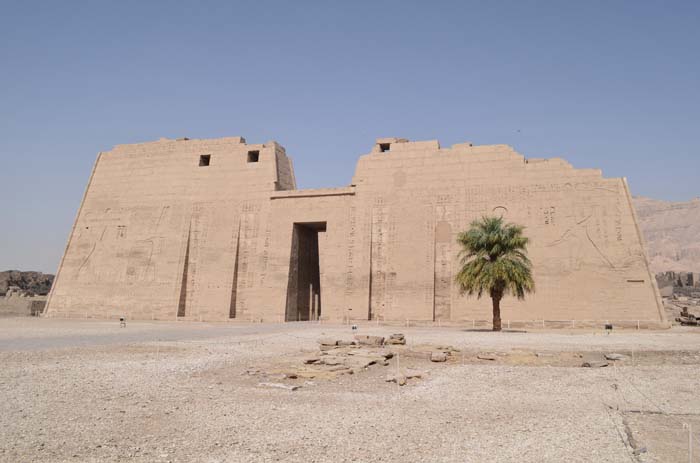 Main façade of the Medinet Habu temple