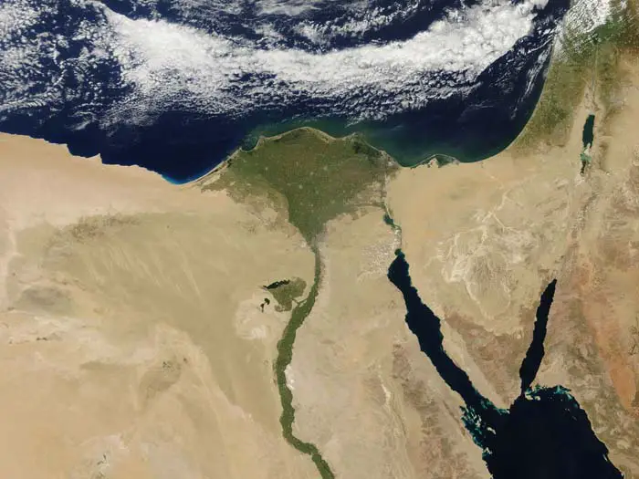 The Nile River as seen from the satellite