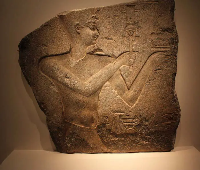 Ptolemy II relief with Ritual Rattle