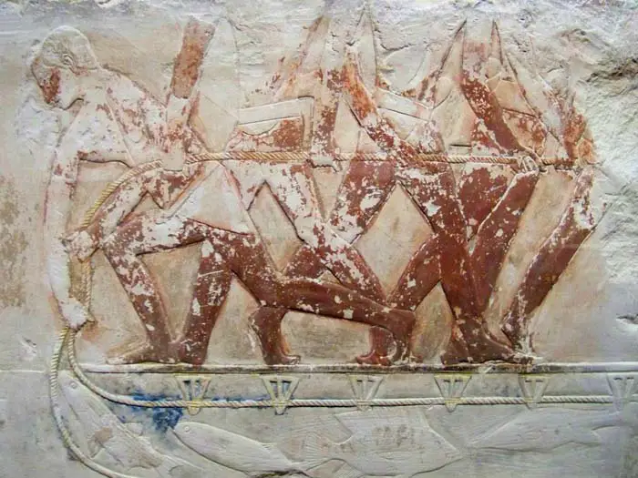 Relief of ancient egyptian peasants