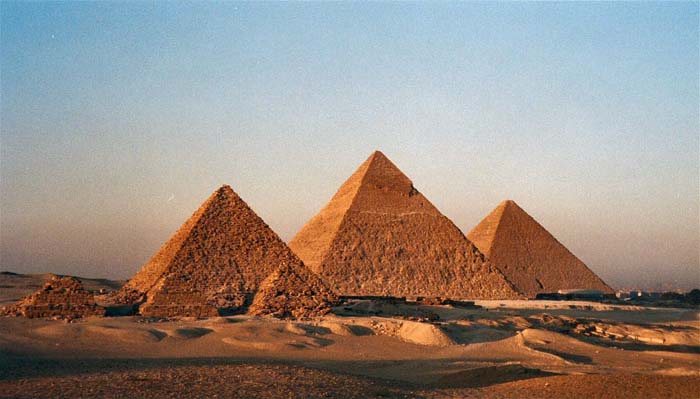The famous pyramids at Giza