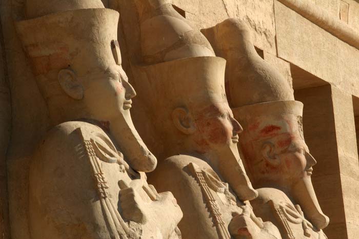 Osirid statues of Hatshepsut on the Third Level