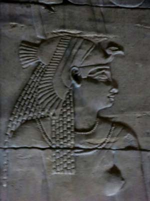Isis carved in bas relief