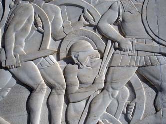 Relief at the monument of Leonidas, Thermopylae