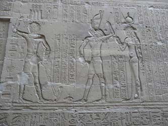 Reliefs depicting the story of Seth and Horus, at the Temple of Edfu
