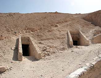 Tomb entrances in the Valley of the Kings